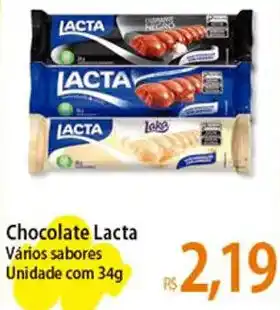 Atacadão Chocolate Lacta Vários sabores Unidade com 34g oferta