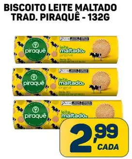 BISCOITO LEITE MALTADO TRAD. PIRAQUÊ - 132G