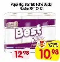 Cercadão Papel Hig. Best Lite Folha Dupla Neutro 20m C/12 oferta