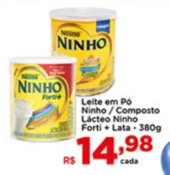Shibata Supermercados Leite em Pó Ninho / Composto Lácteo Ninho Forti + Lata - 380g oferta