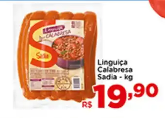 Shibata Supermercados Linguiça Calabresa Sadia - kg oferta