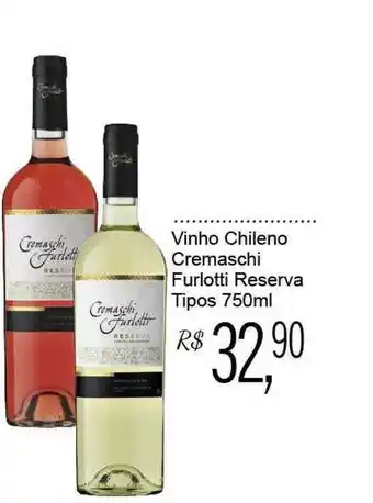 Festval Vinho Chileno Cremaschi Furlotti Reserva Tipos 750ml oferta