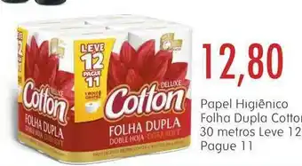Epa Papel Higiênico Folha Dupla Cotton 30 Metros Leve 12 Pague 11 oferta