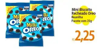 Atacadão Mini Biscoito Recheado Oreo Baunilha Pacote com 35g oferta