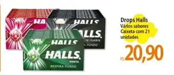Atacadão Drops Halls Vários sabores Caixeta com 21 unidades oferta