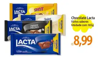 Atacadão Chocolate Lacta Vários sabores Unidade com 165g oferta