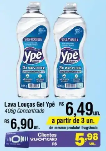 Fort Atacadista Lava Louças Gel Ypê 406g Concentrado oferta