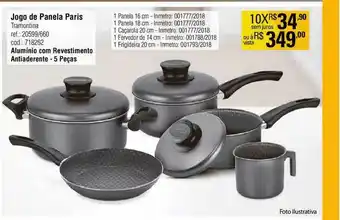 Preçolândia Jogo De Panela Paris Alumínio Com Reverstimento Antiaderente 5 Peças Tramontina oferta