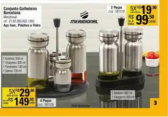 Preçolândia Conjunto Galheteiro Barcelona Meridional - 2 Pecas oferta