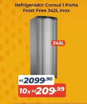 Refrigerador Consul 1 Porta Forst Free 342L Inox
