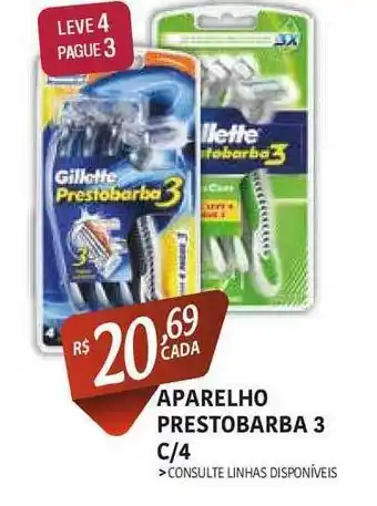 Aparelho Prestobarba 3 c/4