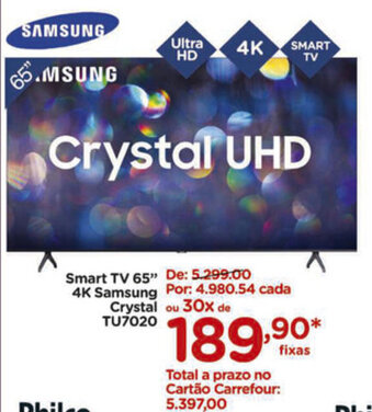 Carrefour Smart TV 65" 4K Samsung Crystal TU7020 oferta