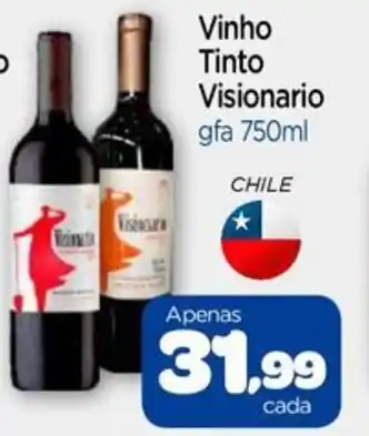 Nordestão Vinho Tinto Visionario gfa 750ml oferta