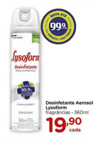 Carrefour Desinfetante Aerosol Lysoform 360ml oferta
