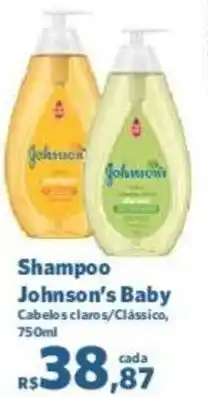 Sam's Club Shampoo Johnson's Baby Cabelos claros/Clássico, 750ml oferta
