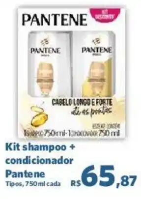 Sam's Club Kit shampoo + condicionador Pantene Tipos, 750ml cada oferta