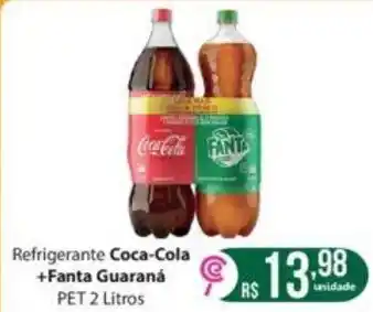 Refrigerante Coca-Cola +Fanta Guaraná PET 2 Litros