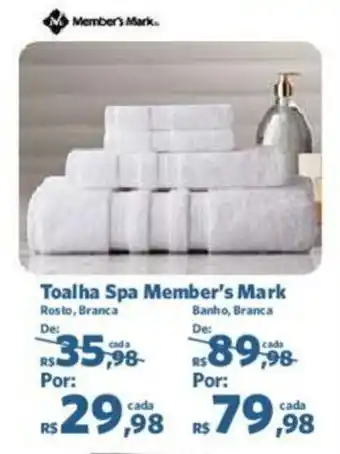 Toalha Spa Member's Mark Rosto, Branca