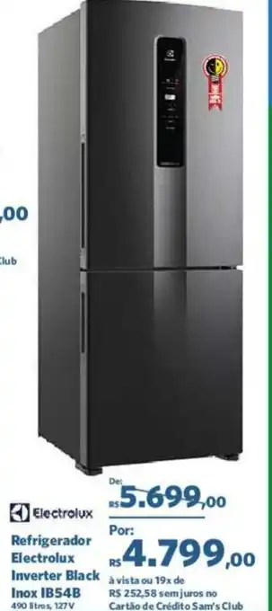 Refrigerador Electrolux Inverter Black Inox IB54B 490 litros, 127V