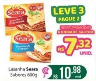 Comercial Esperança Lasanha Seara Sabores 600g oferta