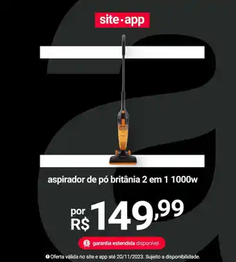 aspirador de pó britânia 2 em 1 1000w