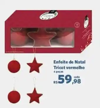 Sam's Club Enfeite de Natal Tricot vermelho oferta