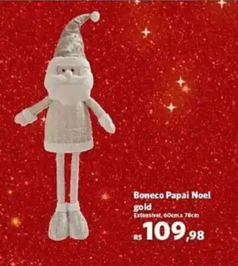 Sam's Club Boneco Papai Noel gold Extensivel, 60cmx 78cm oferta