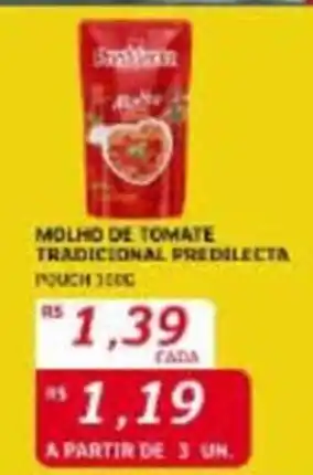 Assaí Atacadista MOLHO DE TOMATE TRADICIONAL PREDILECTA POUCH 300g oferta