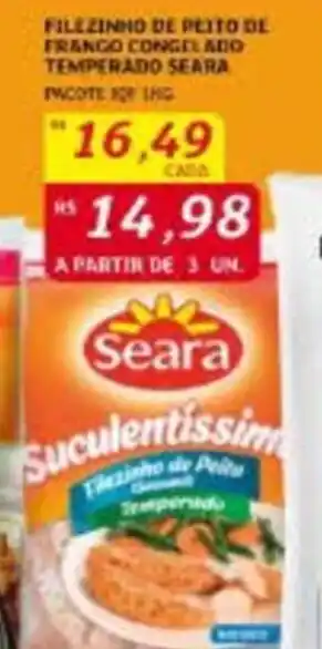 Assaí Atacadista FILEZINHO DE PEITO DE FRANCO CONGELADO TEMPERADO SEARA PACOTE OQF 1KG oferta