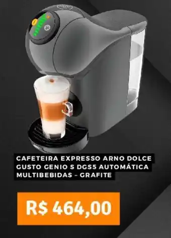 Pontofrio CAFETEIRA EXPRESSO ARNO DOLCE GUSTO GENIO S DGS5 AUTOMÁTICA MULTIBEBIDAS - GRAFITE oferta