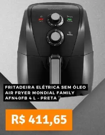 Pontofrio FRITADEIRA ELÉTRICA SEM ÓLEO AIR FRYER MONDIAL FAMILY AFN40FB 4 L - PRETA oferta