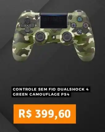 CONTROLE SEM FIO DUALSHOCK 4 GREEN CAMOUFLAGE PS4