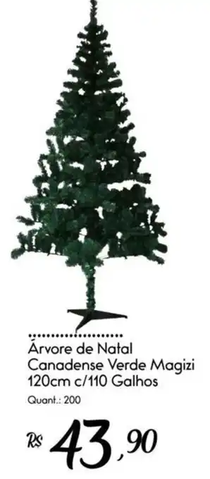 Giassi Supermercados Árvore de Natal Canadense Verde Magizi 120cm c/110 Galhos oferta