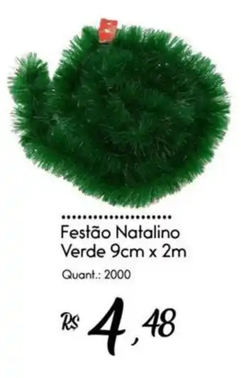 Giassi Supermercados Festão Natalino Verde 9cm x 2m oferta