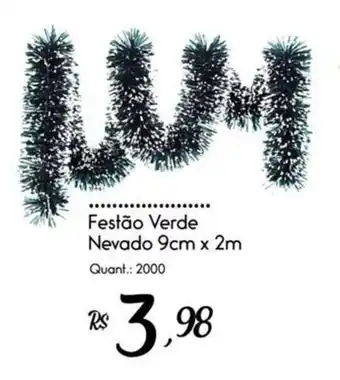 Festão Verde Nevado 9cm x 2m Quant:: 2000