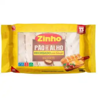 Mart Minas Pão de alho zinho com queijo na baguete pacote 300g oferta