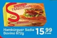 Rossi Supermercado Hamburguer Sadia Bovino 672g oferta