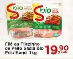 Rossi Supermercado Filé ou Filezinho de Peito Sadia Bio pct./ band 1kg oferta