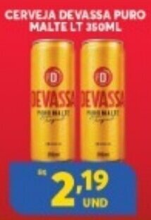 Atacadão Centro Sul Cerveja Devassa puro Malte LT 350ml oferta