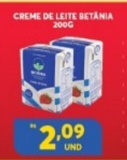 Atacadão Centro Sul Creme de Leite Betania 200g oferta