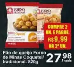 Rossi Supermercado Pão de queijo Forno de Minas Coquetel/ Tradicional 820g oferta