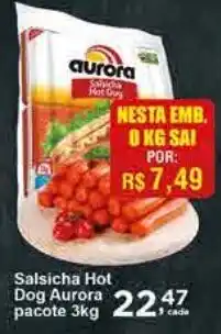 Rossi Supermercado Salsicha Hot Dog Aurora pacote 3kg oferta