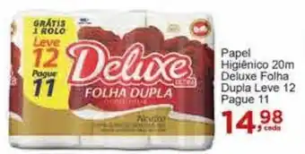 Papel Higiênico 20m Deluxe Folha Dupla Leve 12 Pague 11