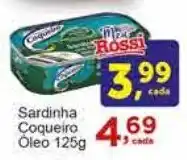 Rossi Supermercado Sardinha Coqueiro Óleo 125g oferta
