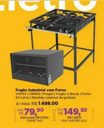 Lojas TaQi Fogão Industrial Com Forno oferta