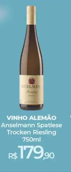 Peg Pese Vinho Alemão Anselmann Spatiese Trocken Riesling 750ml oferta