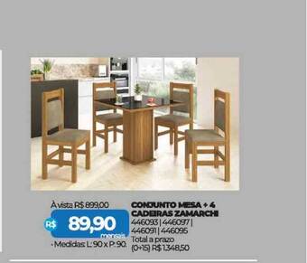 Lojas Certel Conjunto Mesa + 4 Cadeiras Zamarchi oferta
