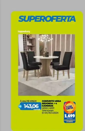 Conjunto Mesa Redonda + Caderas