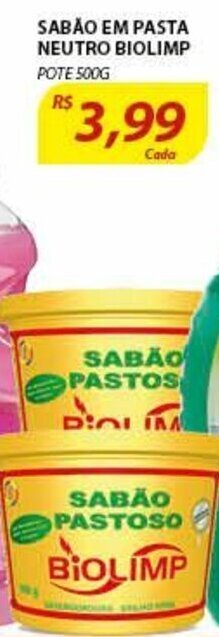 Sabao em Pasta Neutro Biolimp 500g