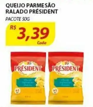 Assaí Atacadista Queijo parmesao ralado President 50g oferta